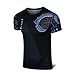 Rulercosplay Fashion Cosplay Shirt Game Shirt Blue Short Sleeves Elastic Sport Shirt Game Shirt