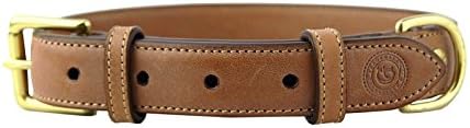 GHURKA, 100% AUTHENTIC, 100% LEATHER DOG COLLAR FOR MEDIUM BREED CHESTNUT 1" WIDE 23.5" LONG NEW