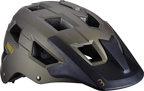 BBB Cycling Bike Helmet MTB Mountain Bike Cycle Helmet with Large Visor for Trek and Trail Bikes, Adult Helmet with Camera Mount ABS Shell Nanga BHE-54 Matt Olive Green, M (54-58 cm)
