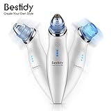 Bestidy Comedo Suction Microdermabrasion Diamond Machine, Electric Facial Pore Cleanser Nose Blackhead Cleaner Acne Remover Rechargeable Skin Peeling Cleaner Vacuum Extraction Tool (White)