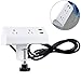 VILONG Desktop Power Strip Socket with 2 USB 2AC… (2AC + 2USB, White)