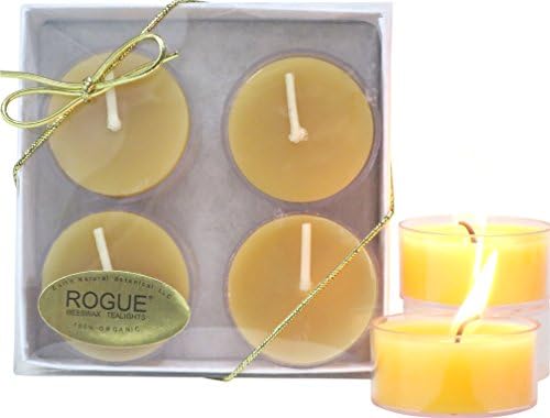 Earth Natural Botanical ROGUE® THIEVES WELLNESS DEFENSE 100% PURE ORGANIC BEESWAX TEA LIGHT CANDLE | 4 Gift-Packaged Tealights | Aromatic Antibacterial, Antiviral, Anti-fungal Inoculant