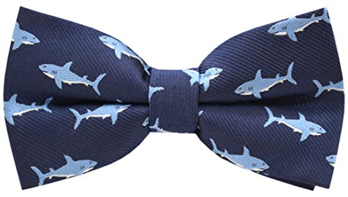 Carahere Boys Handmade Adjustable Pre-Tied Pattern Bow Ties For Kids Toddler Bow Ties (shark pattern)