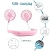 CHERIEY Hand Free Personal Fan, Neckband Fan Portable Mini Double Fans with USB Rechargeable, 3 Speeds Adjustable Wearable Fan for Home Office Travel Indoor Outdoor Activities