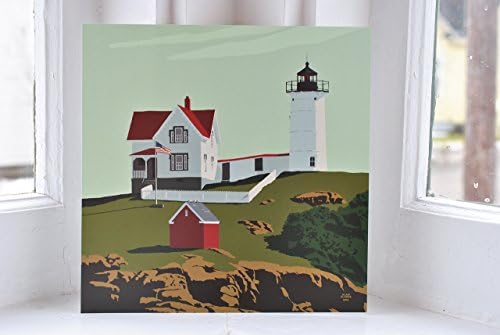Cape Neddick 'Nubble' Light, Maine Print (8x8 Square, Wall Decor Art)