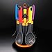 Cooking Utensils Set & Kitchen Knife Set - 5 Piece Nylon Nonstick Kitchen Utensil Set & 5 Piece Cook Knife Set with Rotating Knife & Utensil Holder - Kitchen Tools include Knife,Turner,Spatula & Spoon