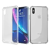 iPhone XR (6.1") Clear Case, amCase Hybrid Shock Absorbing TPU Frame & Rigid Back Plate Case for iPhone XR (2018) - Clear
