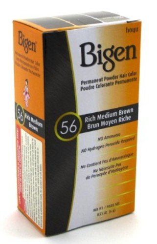Bigen Powder Hair Color #56 Rich Medium Brown 0.21oz (3 Pack)