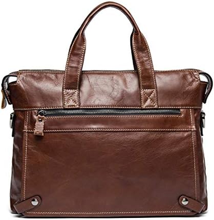 Honneury Vintage Leather Briefcase for Men Tote Business Messenger Bag 14-inch Laptop Shoulder Bag for Business Man