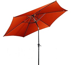 Amazon Com Giantex 9ft Patio Umbrella Outdoor Market Table Umbrella W Push Button Tilt And Crank 180g Polyester Fabric And Sturdy Ribs Sun Canopy Umbrellas For Patio Garden Beach Deck Pool Garden