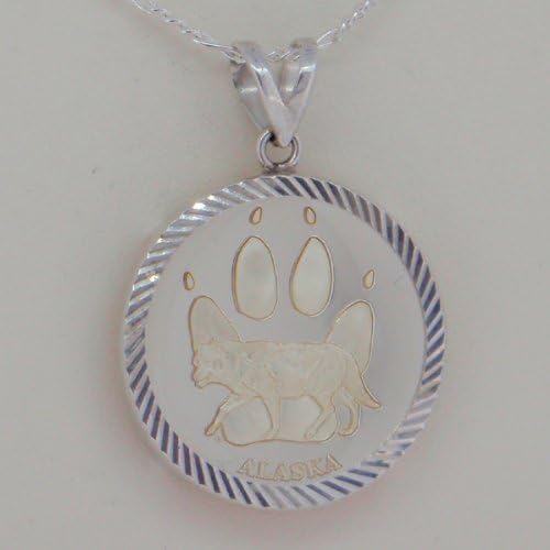 Alaska Mint Silver Medallion .999 1/4 Oz Pendant Jewelry Wolf Paw Diamond Cut Edge
