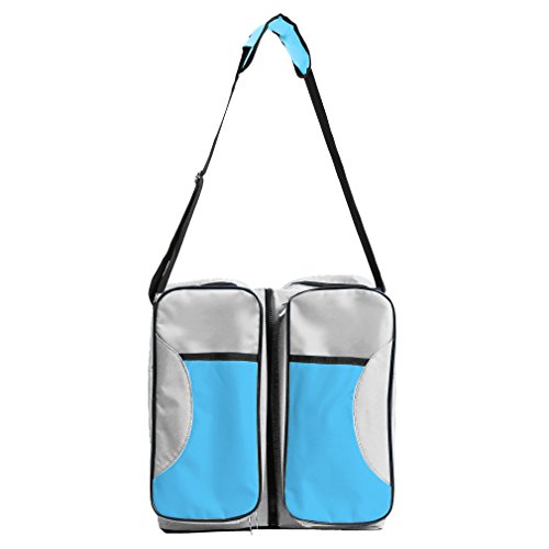 Baabyoo Baby Travel Bed Bag Baby Diaper Bag Portable Baby Diaper Change Station 4 in 1 Folding Baby Bag Newborn Carrier Infant Bassinet Baby Tote Bag Folding Crib Baby Shower Gift (Royal Blue)