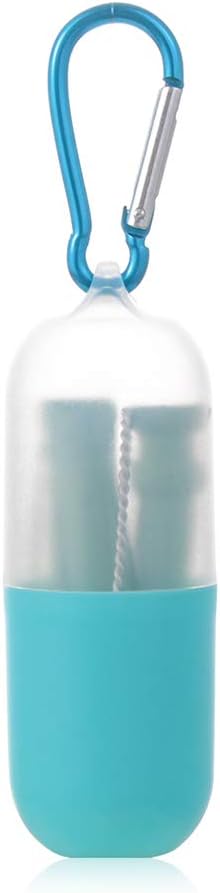 Silicone Straws Reusable,Drinking Straw Collapsible Foldable with Cleaning Brush Kitchen(Green)