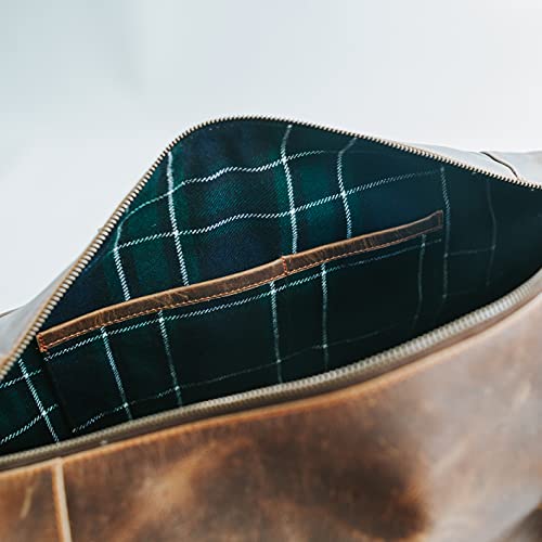 HUNT COUNTRY Leather Duffle Bag Leather Weekender Bag for Men and