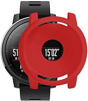 Silicone Watch Protective Case for Xiaomi Huami Amazfit Strato 2/2S, Sports Watch Case Full Cover Protective Shell for Huami Amazfit Stratos Smart Watch 2/2S (Red)