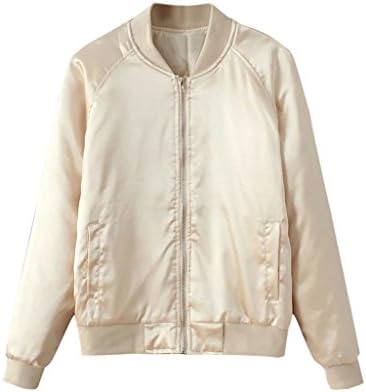 Women's Bomber Jacket Zip Up Lightweight Classic Short Jacket Baseball Jacket Coat