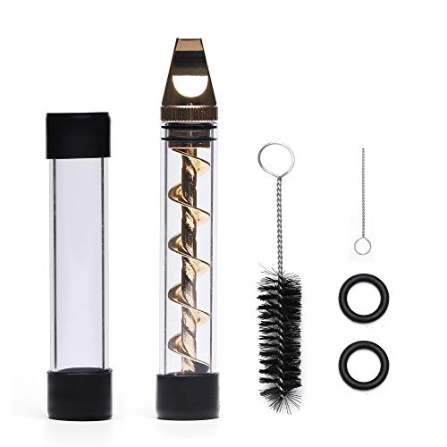 Glass Tube Kit for Herbs and Spices with 2 x Glass bottle 2 x O-Rings 2 x Rubber Caps 2 x Cleaning Brush 1 x Packing Box (gold)