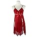 Start Sexy Lingerie, Women Transparent Passion Lingerie Sleepwear Lace Dress+G-String Nightwear (Red)