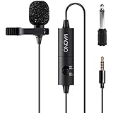 Lavalier Microphone, MAONO AU100 Hands Free Clip-on Lapel Mic with Omnidirectional Condenser for Podcast, Recording, DSLR,Camera, Smartphone, PC,Laptop (236 in)