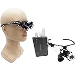 Zgood Portable Surgical Binocular Loupes 2.5X420mm Optical Glass + 3W LED HeadLight (Black)