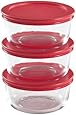 Amazon.com: Pyrex Storage 4-Cup Round Dish with Dark Blue Plastic Cover ...