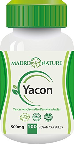 #1 Pure Raw Organic Yacon Root Extract 1000mg - Sugar Replacement for Weight Loss - Natural Prebiotic & Probiotic Supplement, Rich Antioxidants - Harvested from Peru (1-Pack) by Madre Nature