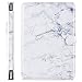 MOSISO Compatible with MacBook Air 13 inch A1466 / A1369 (Older Version Release 2010-2017), PU Leather Book Folio Protective Stand Cover Sleeve, White Marble