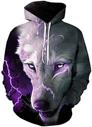Hycsen 3D Hoodies Lion 3D Printed Sweatshirt Snow Lion Hoodies Sweatshirt