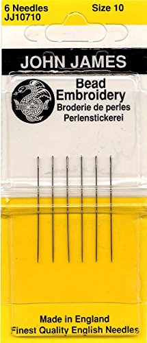 Colonial Needle 6 Count John James Bead Embroidery Short Length Needles, Size 10