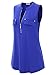 Bulotus Women's V-Neck Casual Tunic Tank Tops Zipper Sleeveless Blouse Shirt