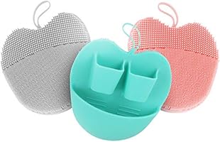 INNERNEED Soft Handheld Silicone Facial Cleansing Brush, Mild Anti-Slip Face Exfoliating and Massage Scrubber Pad