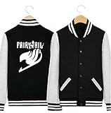 Fairy Tail Natsu Lucy Baseball Jacket Cartoon Anime Cotton Men's/Women's Cosplay Baseball Jersey Uniform ,Printing Long Sleeves Cardigan Jacket ,Warm Autumn And Winter Sportswear ,Cosplay Costume