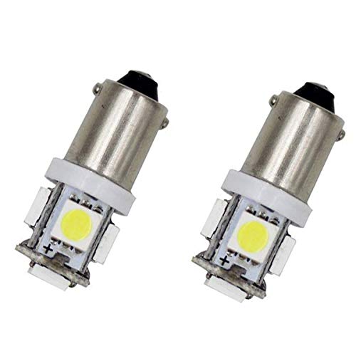 Yolu 2pcs LED Car Lights Bulbs BA9 BA9S 5SMD Super Bright White Turn Signal Light Bulbs 53 57 182 257