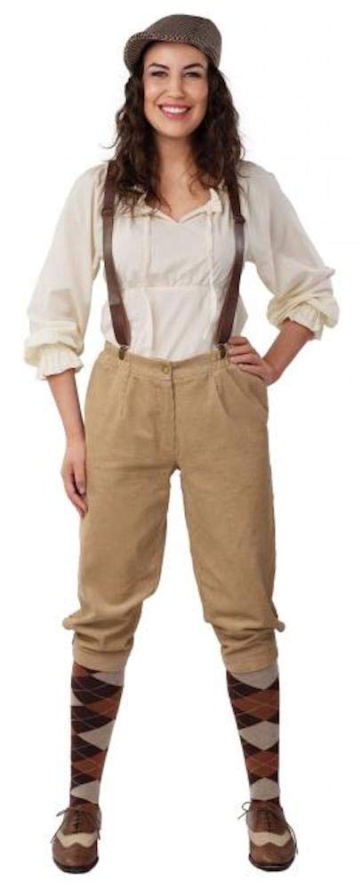 shoperama Knickerbocker Women's Cord Trousers 20s Paper Boy Oktoberfest Costume Accessory, Size: 36/38