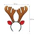 Fascigirl 6PCS Christmas Headband Fashion Antler Leaf Bell Decor Party Headband Hair Hoop … (Brown reindeer with green hairband)