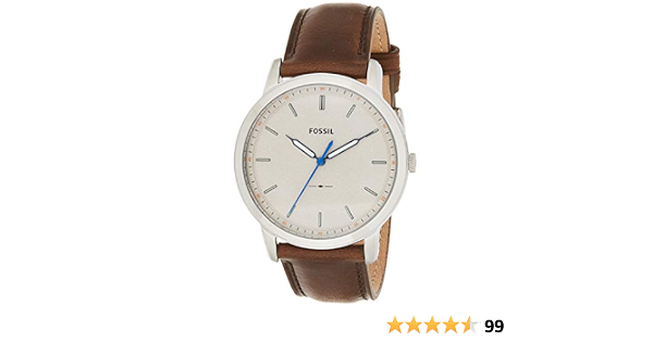 Gray Dial Leather Band Watch 