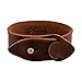 Brown Distressed Napoli Leather Slit Closure Simple Strap Bracelet, 11 inches