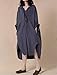 Mordenmiss Women's New Hi-Low Hem Plus Size Dresses with Pockets (L, Dark Blue)