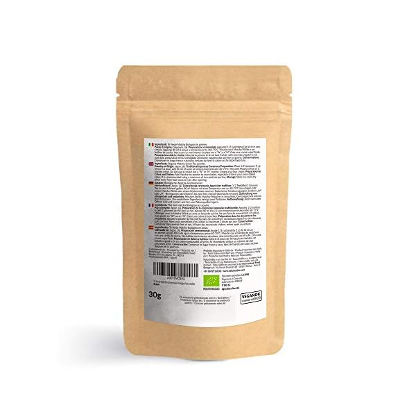 NaturaleBio Matcha Ceremonial Grade 30g. Original Matcha Pulver Bio aus Japan. GrÃ¼ner Tee, Zeremonie-QualitÃ¤t. Ideal zum Trinken, Kochen und als Kaffee Latte Zugabe – Bild 4