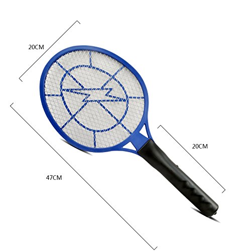 Yongtong Portable Electric Racket, Mosquito Swatter, Bug Insect Fly Bug Killer Mosquito Zapper DC Power 2XAA Battery (Blue)