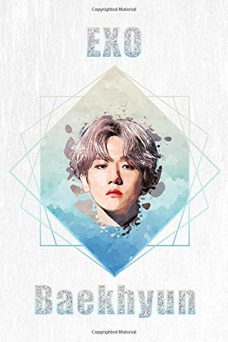Exo Baekhyun: Acrylic Paint Portrait Watercolor Polygon Splash 100 Page 6" x 9" Blank Lined Notebook | Kpop Merch Journal Book for Exo-L Fandom