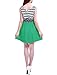 Allegra K Women Elastic Waist Sleeveless Scoop Neck Striped Mini Dress, Green, Small