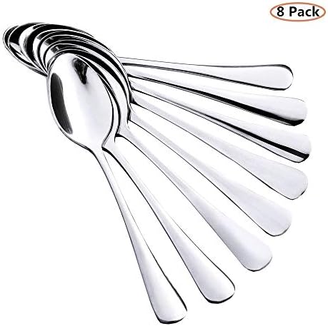 8 Set Soup Spoons Stainless Steel Large Dinner Spoon Tablespoon, Dishwasher Safe No Rust, Home and Restaurant Use, 8 Inch