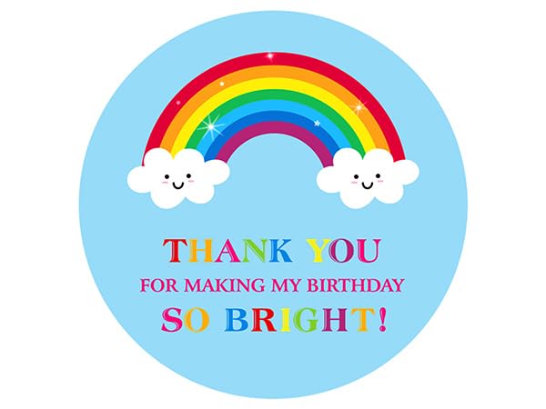G2PLUS 5cm Rainbow Cloud Thank You Favors Stickers/Labels for Birthday Party Bags, Baby Shower Party Favors
