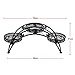 Dazone® Wrought Iron Pot Plant Stand for Three Plants Indoor or Outdoor Garden Patio Decor Arch Design Black