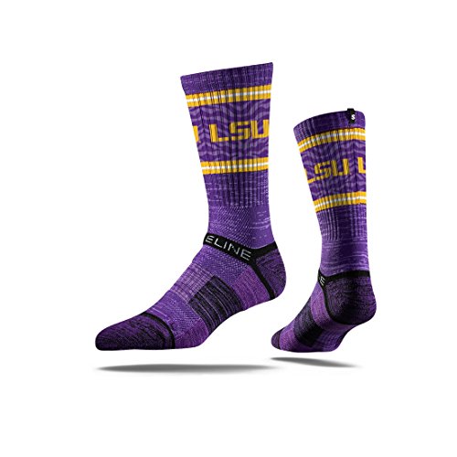 Strideline NCAA LSU Tigers Premium Athletic Crew Socks, Purple, One Size