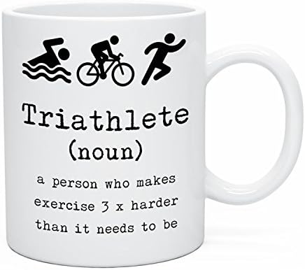 SAYOMEN - Triathlete Tea Coffee Mug. Triathlon Tea Coffee Mug. Triathlon Gift Idea. Triathlete Birthday Gift Idea. Keep Fit Sports Athlete Mug Him Her MUG 15oz