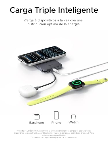UGREEN MagFlow Air Qi2 15W 10000mAh Power Bank Ultra Delgada Batería Portátil con MagSafe, PD 30W Cable USB-C Integrado, Carga Inalámbrica Magnética Compatible con iPhone 17/16/15/14 Series Negro
