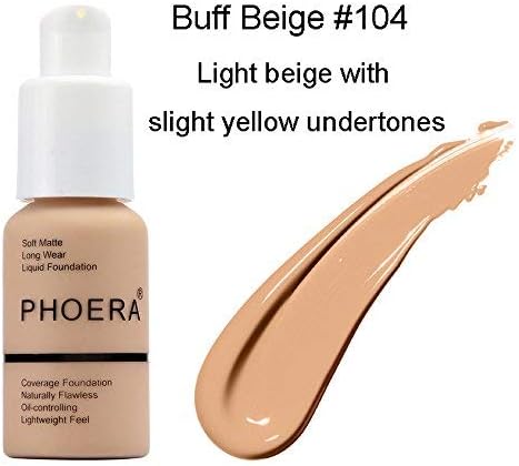 Doublelift New 30ml PHOERA Matte Oil Control Concealer Liquid Foundation Flawless Colour Changing Foundation Makeup Base Nude Face Liquid Cover Concealer Lasting Perfection (D)