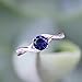Oxford Diamond Co Round Simulated Blue Sapphire & White Cubic Zirconia .925 Sterling Silver Ring Size 9